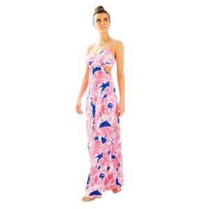 lilly pulitzer linley maxi dress Bonnet Creek Vacation: Lilly Pulitzer Cut-Out Maxi Dress + Heeled Sandals